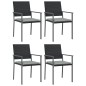 vidaXL Juego comedor jardín 5 piezas y cojines ratán sintético y acero vidaXL Juego comedor jardín 5 piezas y cojines ratán sintético y acero