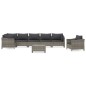vidaXL Set de muebles de jardín 8 pzas y cojines ratán sintético gris vidaXL Set de muebles de jardín 8 pzas y cojines ratán sintético gris