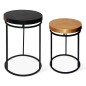  Rousseau Juego de mesas auxiliares 2 piezas Cameo metal negro y dorado