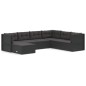 vidaXL Set de muebles de jardín y cojines 7 pzas ratán sintético negro vidaXL Set de muebles de jardín y cojines 7 pzas ratán sintético negro