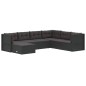 vidaXL Set de muebles de jardín y cojines 7 pzas ratán sintético negro vidaXL Set de muebles de jardín y cojines 7 pzas ratán sintético negro