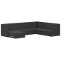 vidaXL Set de muebles de jardín y cojines 7 pzas ratán sintético negro vidaXL Set de muebles de jardín y cojines 7 pzas ratán sintético negro
