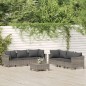 vidaXL Set de muebles de jardín 7 pzas y cojines ratán sintético gris vidaXL Set de muebles de jardín 7 pzas y cojines ratán sintético gris