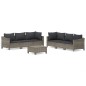 vidaXL Set de muebles de jardín 7 pzas y cojines ratán sintético gris vidaXL Set de muebles de jardín 7 pzas y cojines ratán sintético gris