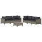 vidaXL Set de muebles de jardín 7 pzas y cojines ratán sintético gris vidaXL Set de muebles de jardín 7 pzas y cojines ratán sintético gris
