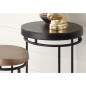  Rousseau Juego de mesas auxiliares 2 piezas Cameo metal negro y dorado