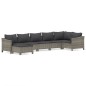 vidaXL Set de muebles de jardín 7 pzas y cojines ratán sintético gris vidaXL Set de muebles de jardín 7 pzas y cojines ratán sintético gris
