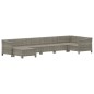 vidaXL Set de muebles de jardín 7 pzas y cojines ratán sintético gris vidaXL Set de muebles de jardín 7 pzas y cojines ratán sintético gris