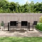 vidaXL Juego de comedor para jardín 7 piezas ratán sintético y acero
