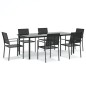 vidaXL Juego de comedor para jardín 7 piezas ratán sintético y acero
