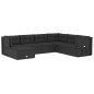 vidaXL Set de muebles de jardín y cojines 7 pzas ratán sintético negro