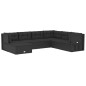 vidaXL Set de muebles de jardín y cojines 7 pzas ratán sintético negro