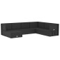 vidaXL Set de muebles de jardín y cojines 7 pzas ratán sintético negro