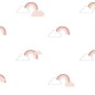 Noordwand Papel pintado Mondo baby Rainbows blanco y rosa