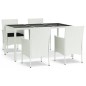 vidaXL Set comedor de jardín 5 pzas con cojines ratán sintético blanco vidaXL Set comedor de jardín 5 pzas con cojines ratán sintético blanco
