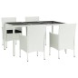 vidaXL Set comedor de jardín 5 pzas con cojines ratán sintético blanco vidaXL Set comedor de jardín 5 pzas con cojines ratán sintético blanco