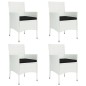 vidaXL Set comedor de jardín 5 pzas con cojines ratán sintético blanco vidaXL Set comedor de jardín 5 pzas con cojines ratán sintético blanco