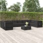 vidaXL Set de muebles de jardín 10 pzas cojines ratán sintético negro vidaXL Set de muebles de jardín 10 pzas cojines ratán sintético negro