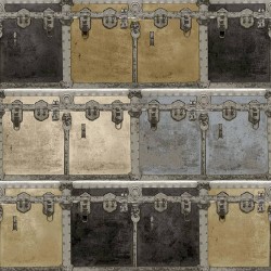 Noordwand Papel pintado Friends&Coffee Boxes and Locks metal y beige