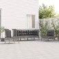 vidaXL Set de muebles de jardín 5 pzas y cojines ratán sintético gris vidaXL Set de muebles de jardín 5 pzas y cojines ratán sintético gris