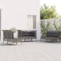 vidaXL Set de muebles de jardín 6 pzas y cojines ratán sintético gris vidaXL Set de muebles de jardín 6 pzas y cojines ratán sintético gris