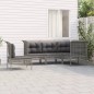 vidaXL Set de muebles de jardín 5 pzas y cojines ratán sintético gris vidaXL Set de muebles de jardín 5 pzas y cojines ratán sintético gris