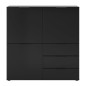 FMD Cómoda con 3 puertas y 3 cajones negro FMD Cómoda con 3 puertas y 3 cajones negro