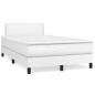 vidaXL Cama box spring con colchón cuero sintético blanco 120x200 cm vidaXL Cama box spring con colchón cuero sintético blanco 120x200 cm