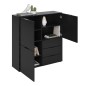 FMD Cómoda con 3 puertas y 3 cajones negro FMD Cómoda con 3 puertas y 3 cajones negro