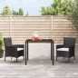 vidaXL Set comedor de jardín 3 pzas con cojines ratán sintético negro vidaXL Set comedor de jardín 3 pzas con cojines ratán sintético negro