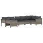 vidaXL Set de muebles de jardín 7 pzas y cojines ratán sintético gris vidaXL Set de muebles de jardín 7 pzas y cojines ratán sintético gris