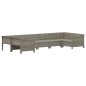 vidaXL Set de muebles de jardín 7 pzas y cojines ratán sintético gris vidaXL Set de muebles de jardín 7 pzas y cojines ratán sintético gris