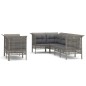 vidaXL Set de muebles de jardín 7 pzas y cojines ratán sintético gris vidaXL Set de muebles de jardín 7 pzas y cojines ratán sintético gris