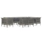 vidaXL Set de muebles de jardín 13 pzas y cojines ratán sintético gris vidaXL Set de muebles de jardín 13 pzas y cojines ratán sintético gris