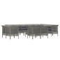 vidaXL Set de muebles de jardín 13 pzas y cojines ratán sintético gris vidaXL Set de muebles de jardín 13 pzas y cojines ratán sintético gris