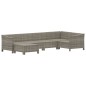 vidaXL Set de muebles de jardín 6 pzas y cojines ratán sintético gris
