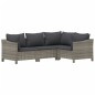 vidaXL Set de muebles de jardín 6 pzas y cojines ratán sintético gris