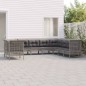 vidaXL Set de muebles de jardín 9 pzas y cojines ratán sintético gris vidaXL Set de muebles de jardín 9 pzas y cojines ratán sintético gris