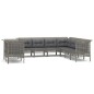 vidaXL Set de muebles de jardín 9 pzas y cojines ratán sintético gris vidaXL Set de muebles de jardín 9 pzas y cojines ratán sintético gris