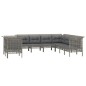 vidaXL Set de muebles de jardín 9 pzas y cojines ratán sintético gris vidaXL Set de muebles de jardín 9 pzas y cojines ratán sintético gris