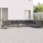 vidaXL Set de muebles de jardín 11 pzas y cojines ratán sintético gris vidaXL Set de muebles de jardín 11 pzas y cojines ratán sintético gris