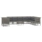 vidaXL Set de muebles de jardín 11 pzas y cojines ratán sintético gris vidaXL Set de muebles de jardín 11 pzas y cojines ratán sintético gris