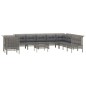 vidaXL Set de muebles de jardín 11 pzas y cojines ratán sintético gris vidaXL Set de muebles de jardín 11 pzas y cojines ratán sintético gris