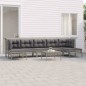 vidaXL Set de muebles de jardín 8 pzas y cojines ratán sintético gris