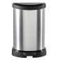 Curver Papelera de pedal Deco Forma D plateada 15 L Curver Papelera de pedal Deco Forma D plateada 15 L