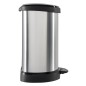 Curver Papelera de pedal Deco Forma D plateada 15 L Curver Papelera de pedal Deco Forma D plateada 15 L