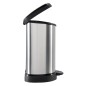 Curver Papelera de pedal Deco Forma D plateada 15 L Curver Papelera de pedal Deco Forma D plateada 15 L