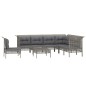 vidaXL Set de muebles de jardín 8 pzas y cojines ratán sintético gris vidaXL Set de muebles de jardín 8 pzas y cojines ratán sintético gris