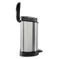 Curver Papelera de pedal Deco Forma D plateada 15 L Curver Papelera de pedal Deco Forma D plateada 15 L