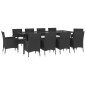 vidaXL Set de comedor jardín 11 pzas con cojines ratán sintético negro vidaXL Set de comedor jardín 11 pzas con cojines ratán sintético negro